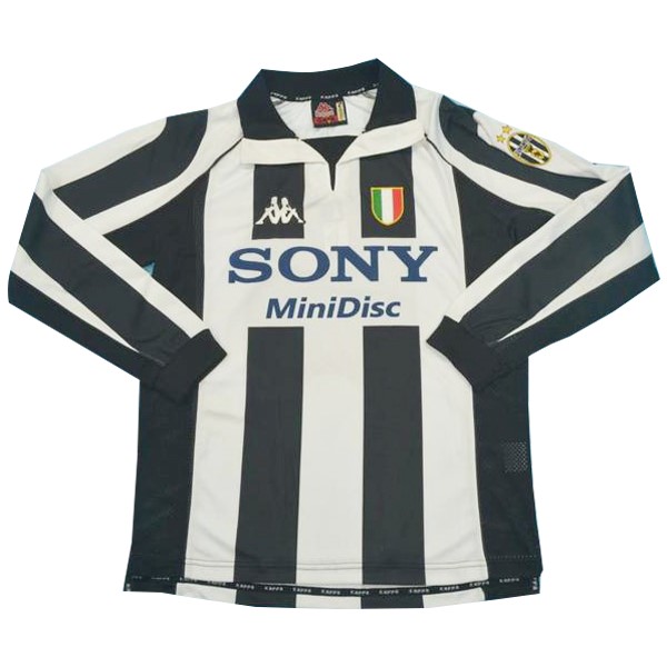 Camiseta Juventus Replica Primera Ropa ML Retro 1997 1998 Negro Blanco